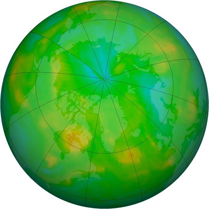 Arctic ozone map for 15 July 2003